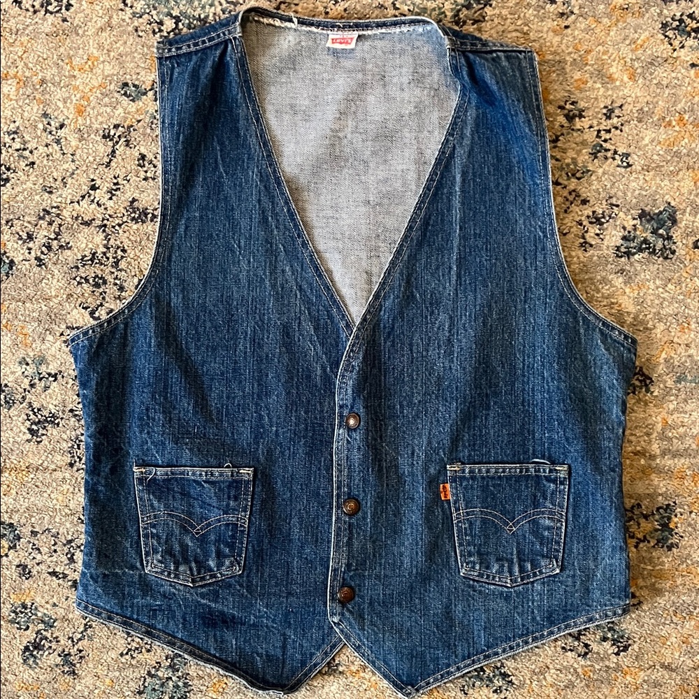 Vintage Levi's Orange Tab Denim Vest Size L